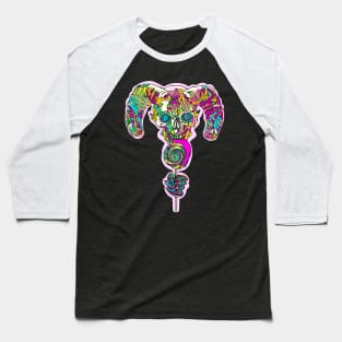 Halloween Candy Skull Candy Demon licking lollipop Baseball T-Shirt